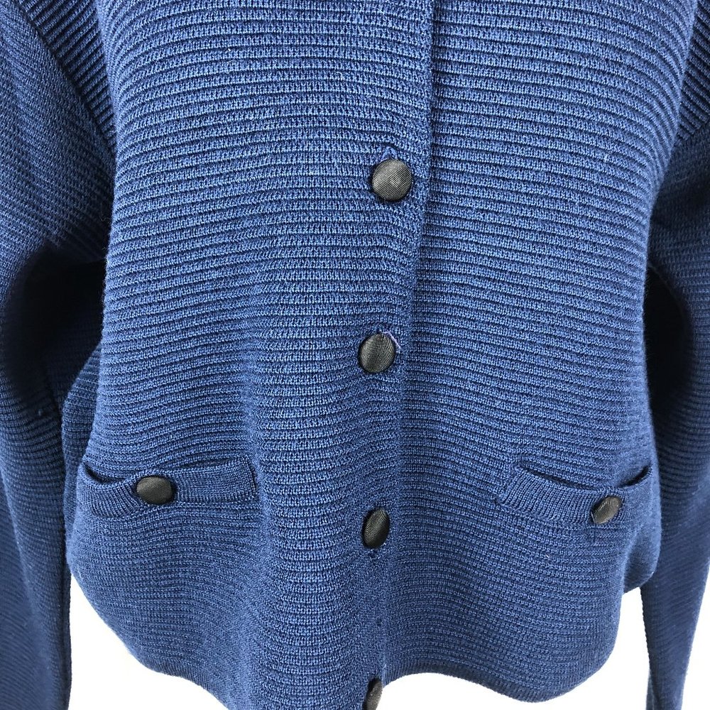 Vintage Jaeger Wool Cardigan Navy Size XL - Picture 4 of 6